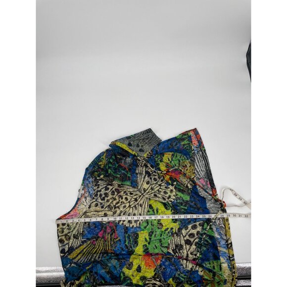 Alberto Makali Womens Large Mesh Tunic Top Abstract Butterfly Print Art to Wear - Picture 6 of 6